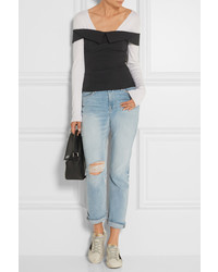 Opening Ceremony William Off The Shoulder Stretch Tech Jersey Top Black