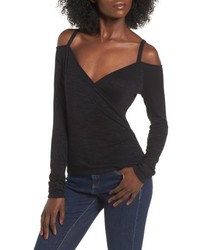 Leith Wrap Front Off The Shoulder Top