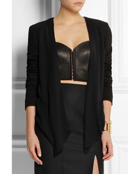 Versace Embellished Stretch Silk And Woven Blazer