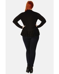 City Chic Frill Back Open Front Cardigan