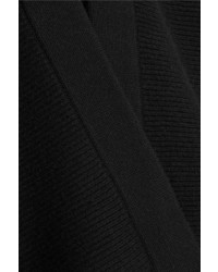 Donna Karan New York Cropped Ribbed Cashmere Cardigan Black