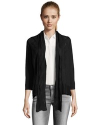 Design History Onyx Knit Open Front Scarf Detail Cardigan