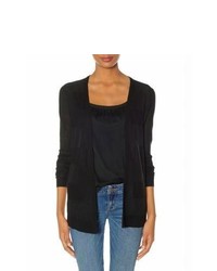 The Limited Shadow Stripe Open Front Cardigan Black M