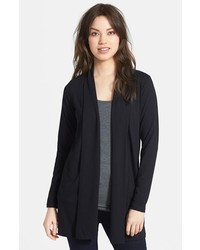 Three Dots Open Front Stretch Knit Cardigan Black X Large