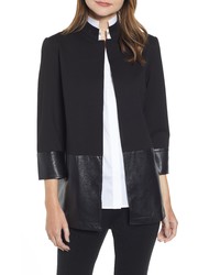 Ming Wang Ponte Faux Leather Jacket