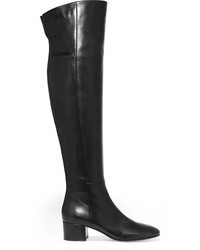 Gianvito Rossi 45 Leather Over The Knee Boots Black