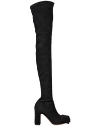 Valentino 90mm Bowow Suede Over The Knee Boots