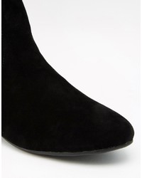 Daisy Street Black Over The Knee Tie Back Flat Boots