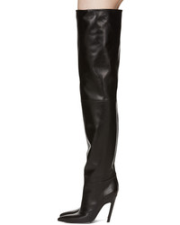 Balenciaga Black Slash Heel Over The Knee Boots