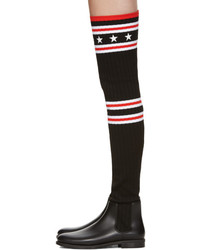 Givenchy Black Stars Over The Knee Sock Rain Boots