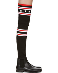 Givenchy Black Stars Over The Knee Sock Rain Boots