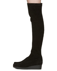 Robert Clergerie Black Suede Natu Over The Knee Boots