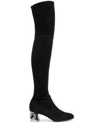 Casadei Chain Heel Thigh High Boots