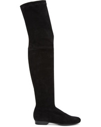 Clergerie Black Suede Feten Over The Knee Boots