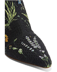 Altuzarra Elliot Floral Print Matelass Over The Knee Boots Black