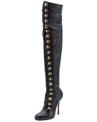 Christian Louboutin Fabiola Button Red Sole Over The Knee Boot