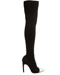 Givenchy Graphic Over The Knee Ribbed Knit Boots