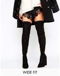 Asos Kar Wide Fit Pointed Over The Knee Boots
