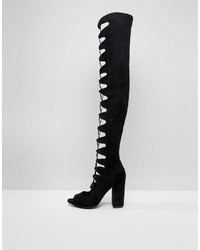 Asos Kassin Lace Up Over The Knee Boots