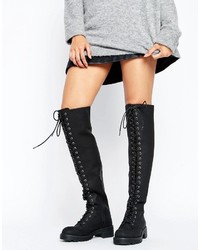 Asos Kobus Lace Up Over The Knee Boots