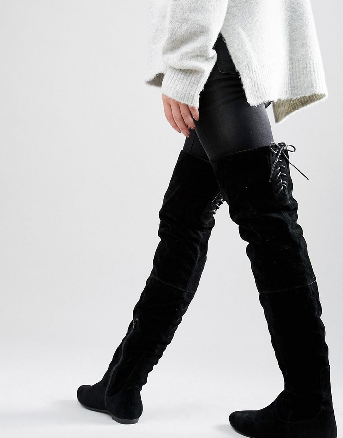 lace back over the knee boots