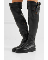 Valentino Leather Over The Knee Boots Black