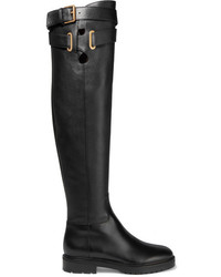 Valentino Leather Over The Knee Boots Black