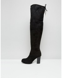 Oasis Over The Knee Heeled Boots With Lace Up Detail