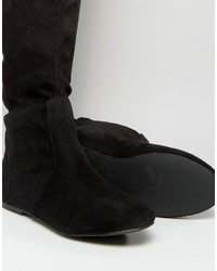 London Rebel Over The Knee Stretch Boots