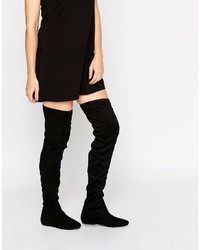 London Rebel Over The Knee Stretch Boots