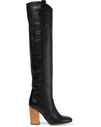 Laurence Dacade Silas Crinkled Leather Over The Knee Boots Black