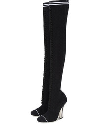 Fendi Stretch Knit 105 Over The Knee Boots