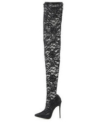 Dolce & Gabbana Thigh High Lace Boots