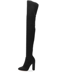 Gianvito Rossi Thurlow Cuissard Knit Over The Knee 105mm Boot Black