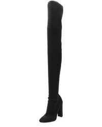 Gianvito Rossi Thurlow Cuissard Knit Over The Knee 105mm Boot Black