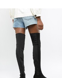 ASOS DESIGN Wide Leg Kelby Flat Elastic Thigh High Boots