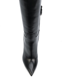 Casadei X Lena Perminova Otk Pointed Toe Leather Boots