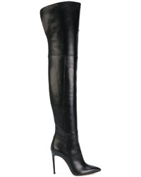 Casadei X Lena Perminova Otk Pointed Toe Leather Boots