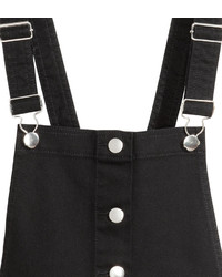 H&M Bib Overall Dress Black Ladies