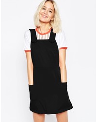 Asos Collection Ponte Pinafore Dress With Stitch Detail