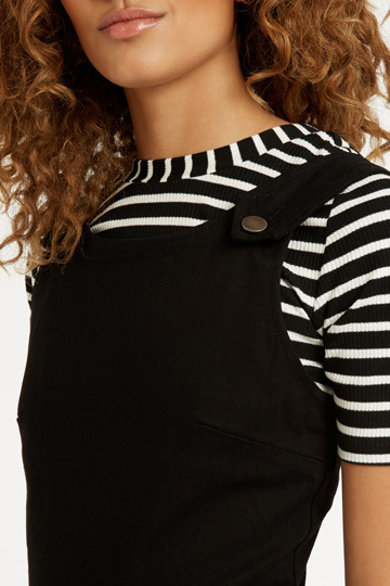 oasis black pinafore dress