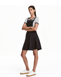 H&M Jersey Bib Overall Dress Black Ladies