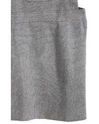 Strap Pockets Pinafore Grey Dress