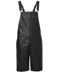Topman Aaa Collection Faux Leather Short Overalls