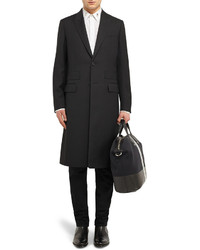 Givenchy Band Trimmed Wool Overcoat