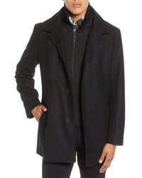 BOSS Barelto Regular Fit Wool Blend Coat With Removable Inset Bib