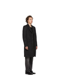 Givenchy Black And Grey Leopard Wool 3bt Trench Coat