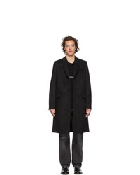 Givenchy Black And Grey Leopard Wool 3bt Trench Coat