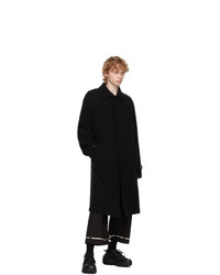 Undercover Black And Navy Wool Coat