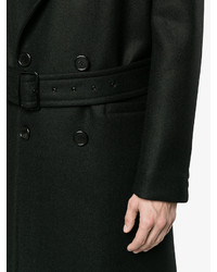 Saint Laurent Black Double Breasted Overcoat